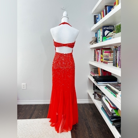Cache Coral Sparkle Gown size 2 - Picture 4 of 15